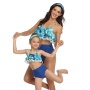 2021 black green matching swimsuit sets  parent  child two piece bikini