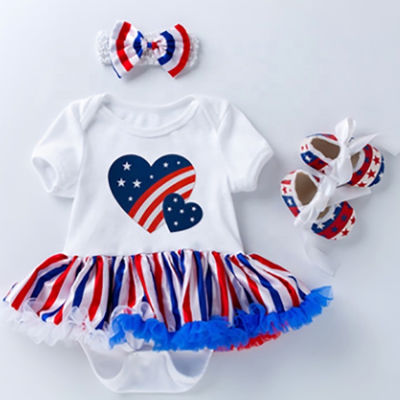 new fashion 4th of July baby girl tutus clothing set
