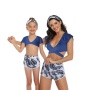 2021 Amazon Hot black blue sexy adies kids bikini 3 pieces beach wear
