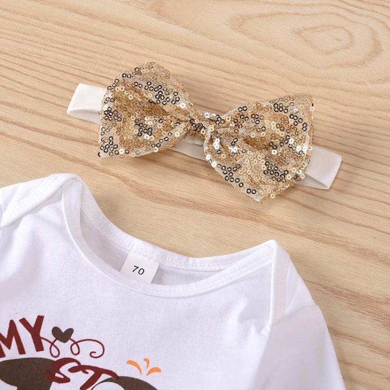 Thanksgiving day cute trendy cotton baby long sleeve rompers suit