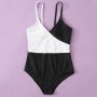 2021 fashionable two piece one shoulder leopard print swimwear