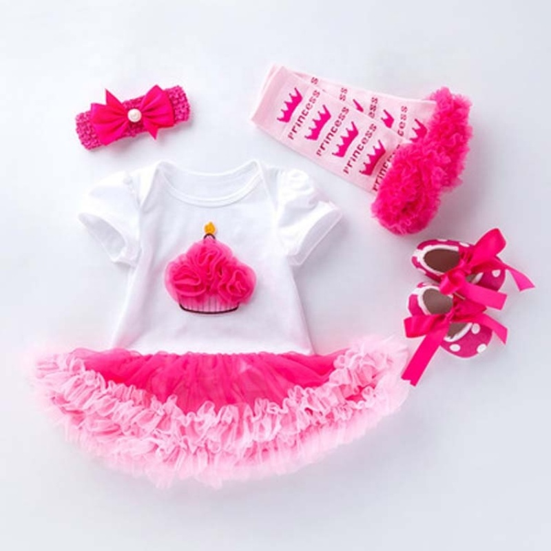 Wholesale Little Girl Birthday Party Wear Tutu Dress With Headband And Baby Shoes And Leg Warmer Set
