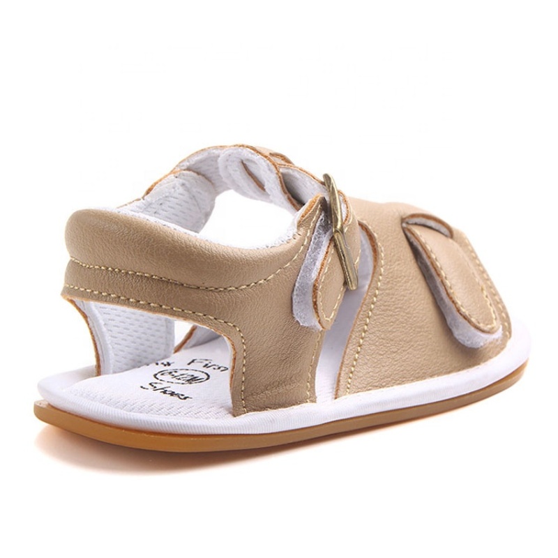 2021 summer fashion solid color baby boy buckle strap leather sandals