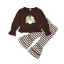 Wholesale thanksgiving cute trendy designer turkey cartoon flares shirts baby clothing sets