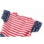 Summer floor length blue star & strip patriotic baby girl dress kids clothes girls 4th of July dress