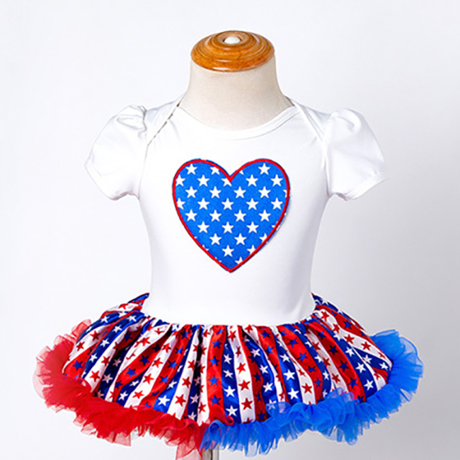2021 hot sales 4th of July  baby kdis girl clothing set cotton