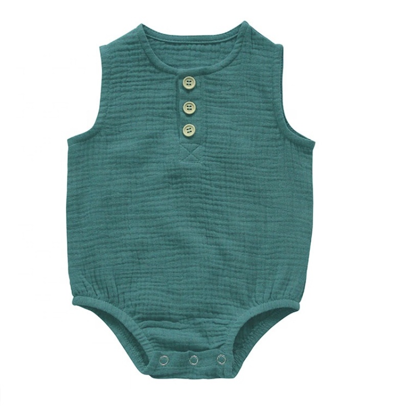 New arrival baby double layers gauzed sheer baby clothes romper