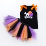 New arrival halloween baby vest sleeveless trendy punk toddler tulle pleated skirt