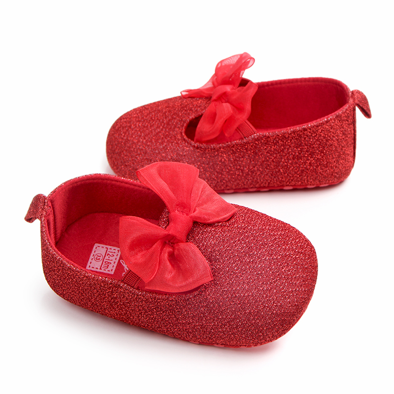 Newborn Baby Moccasin Prewaker Shoes Shiny Princess Toddler Shoes For Girl