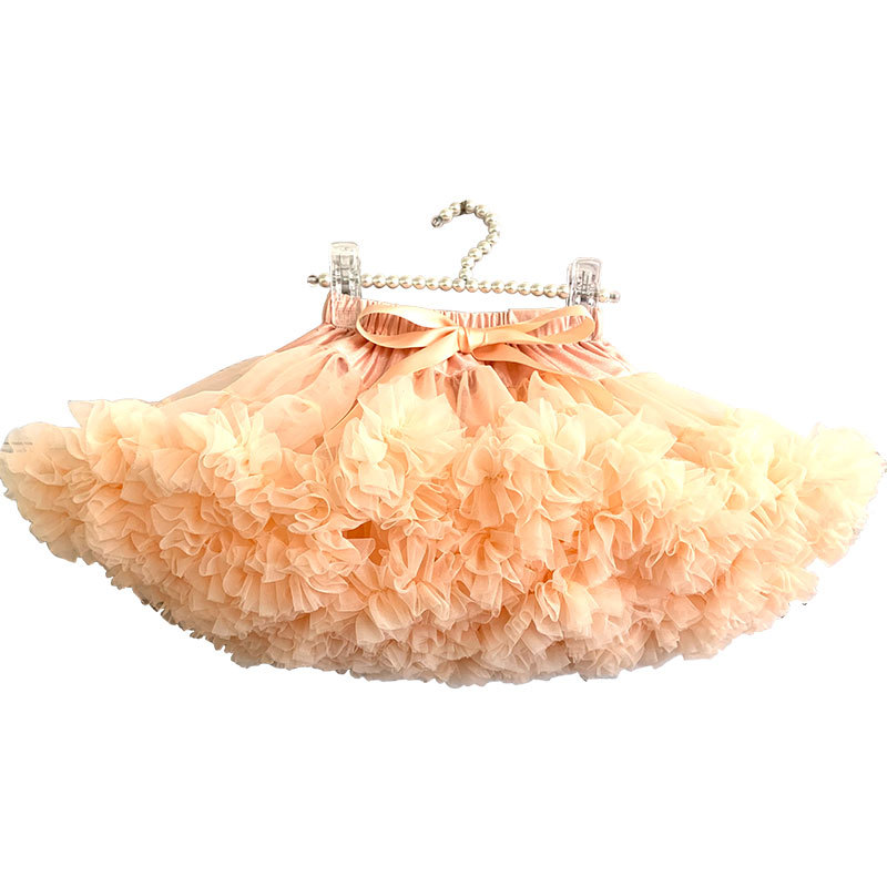 KAPU Boutique Pettiskirt Pink Fluffy Ballet Kids Baby Girls Tutu Tulle Mini Skirt With Bow