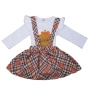 Wholesale halloween quality ruffles plaid percale cotton suspender dress
