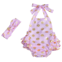Hot Sale Girls Many Colors Summer Polk Dots Sequin Ruffles Romper Halter Baby Rompers