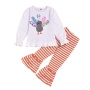 Wholesale thanksgiving cute trendy designer turkey cartoon flares shirts baby clothing sets