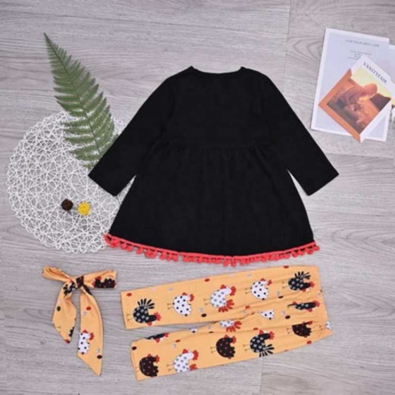 2021 thanksgiving day high quality cute baby black tassel trousers dress clothing sets