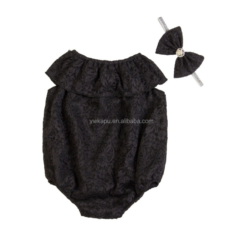 Factory direct wholesale price hot fashion boutique summer clothes girls baby romper with headband