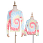 2020 Fall colorful printing fall causal tie dye t shirts mommy and me outfits