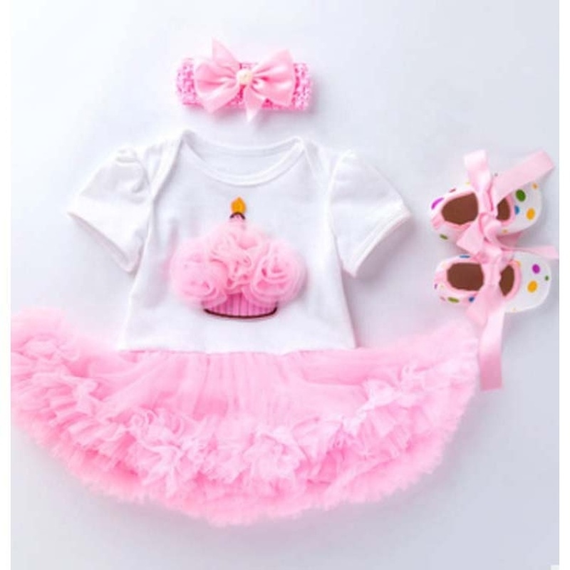 Wholesale Girl Mini Mouse Smash Cake Tutu Dress With Baby Shoes And Headband Set