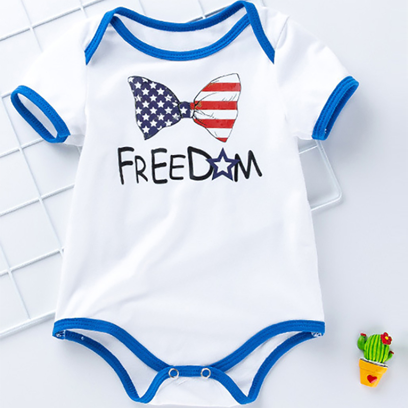Factory customerized 4th of July cotton baby boys romper