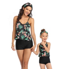 Factory black red trendy printed  beach wears women swimsuites