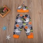 Manufacture halloween kids clothes 3pcs cartoon printed rompers hat clothing sets