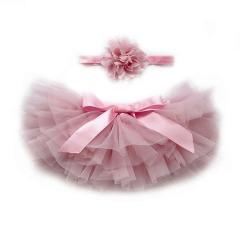 New kids gold gauze layered vivid baby fluffy bloomers and headband set