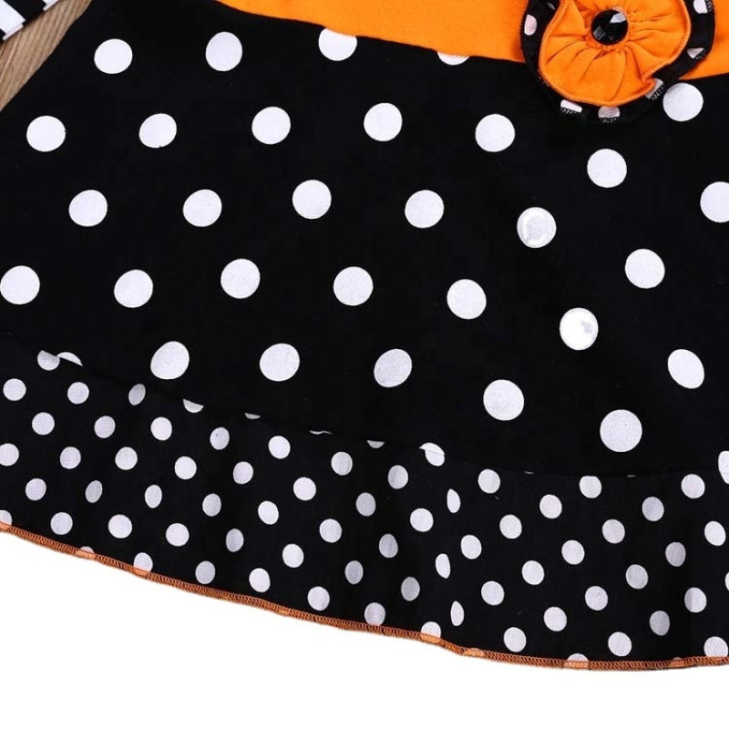 2021 autumn halloween black polka dot stylish dress flared pants toddler girl designer clothing