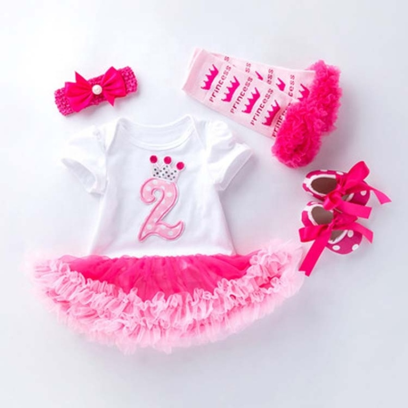 Wholesale Little Girl Birthday Party Wear Tutu Dress With Headband And Baby Shoes And Leg Warmer Set