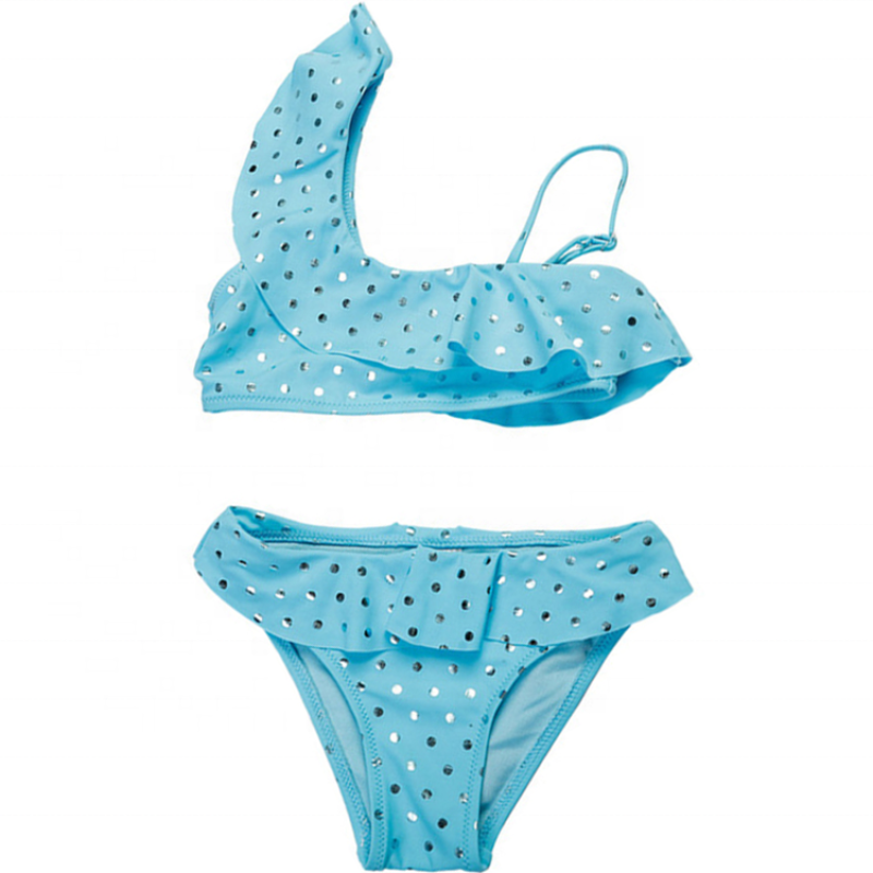 Bikini vendor blue high quality one shoulder one piece high waist swimsuit dress