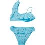 Bikini vendor blue high quality one shoulder one piece high waist swimsuit dress