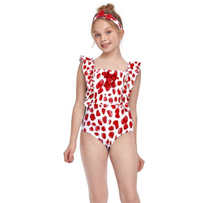 2021 high quality summer ruffle little girls bikini color swimwear