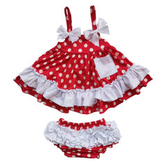 Summer Baby Girls Ruffles Polka Dots Clothes Tops And Shorts Outfits Set