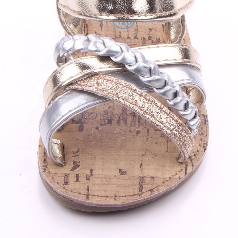 2021 new style bling strap baby girl shoes criss cross sandals