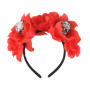 Funny  Halloween Orange Rose Gauze Skull Party Baby kids Headband