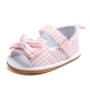 Hot selling flat buckle strap plaid  bow sandals custom new born baby shoes