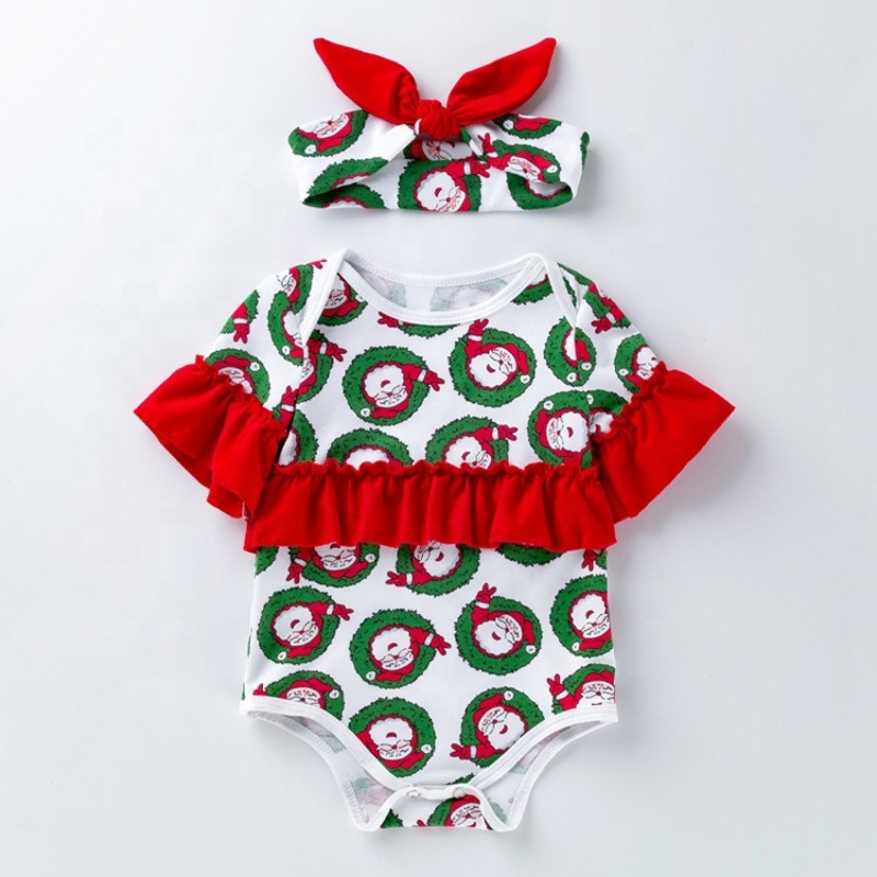 2021 korean fashion baby girls boutique clothing sets ruffle customize halloween romper
