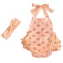 Girls Polk Dots Ruffles Romper Halter Baby Rompers
