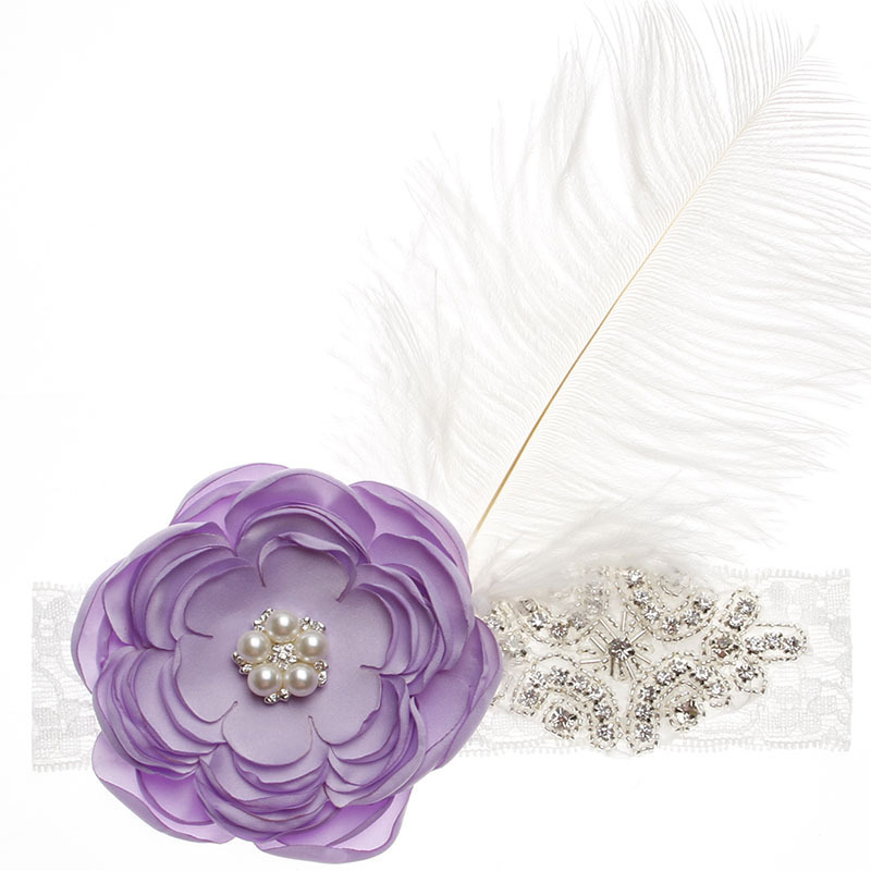 Baby Girl Hair Accessories White Feather Headband Baby Party hair Band
