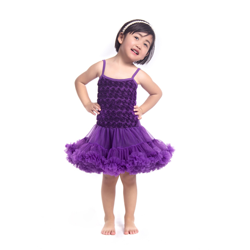 Wholesale New Design Pretty Children Boutique Rosette Dresses For Photograph