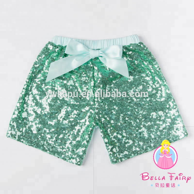 Customized boutique summer baby pants sequin shorts for children made in China