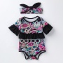 2021 korean fashion baby girls boutique clothing sets ruffle customize halloween romper