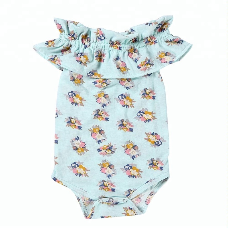 Bulk wholesale baby clothes Newborn Infant Baby Girls sleeveless romper with off-shoulder design