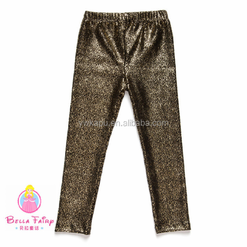 Popular fashion latest shiny leather pants wholesale baby girl leggings