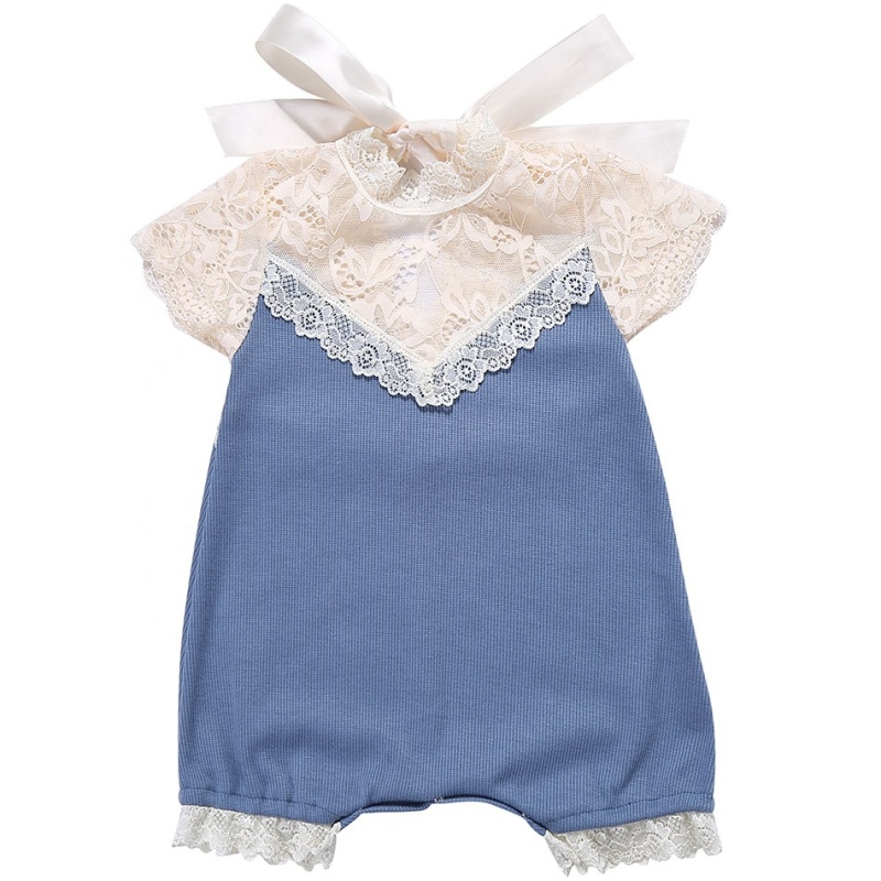 hot pink bowknot boutique baby lace romper