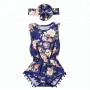 2019 Newborn Baby Girls Cotton Floral Romper Jumpsuit with Headband