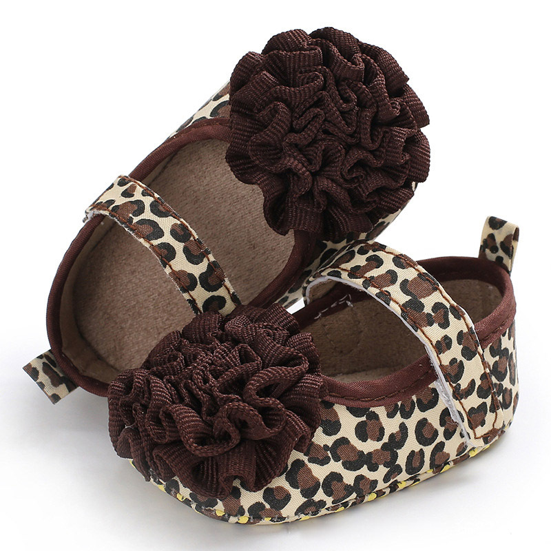 Promotional Korea Style Fancy Leopard Print Baby Toddlers Girls Shoes for Autumn and Spring