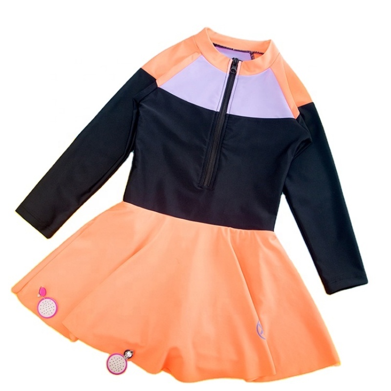 Popular cover up beachwear one piece shein zipper colorblock swimwear swimwuit