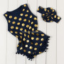2018 Baby boutique clothes Hot stamping polka dot romper baby girl bodysuit pompom romper