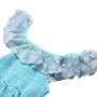 KAPU Autumn Blue cotton pink plain long chiffon slim girls cute dresses