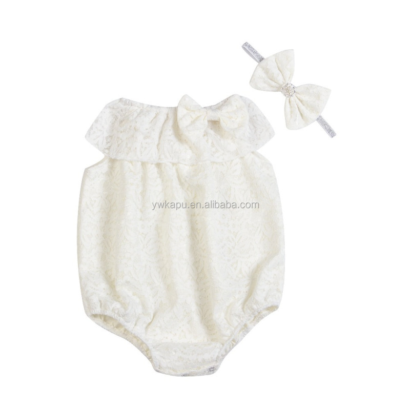 Factory direct wholesale price hot fashion boutique summer clothes girls baby romper with headband