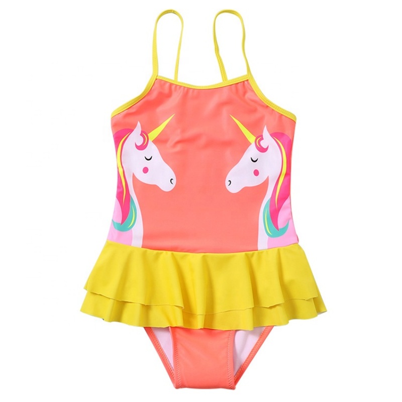 Hot sale color changing breathable bikini children string bodysuit swimwear